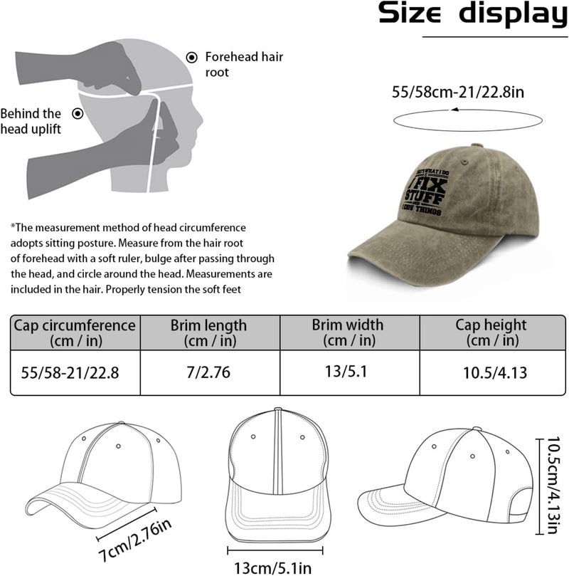 ACEMIRE That's What I Do I Fix Stuff and I Know Things Dad Hats for Men Graphic Baseball Cap Adjustable - Image 3